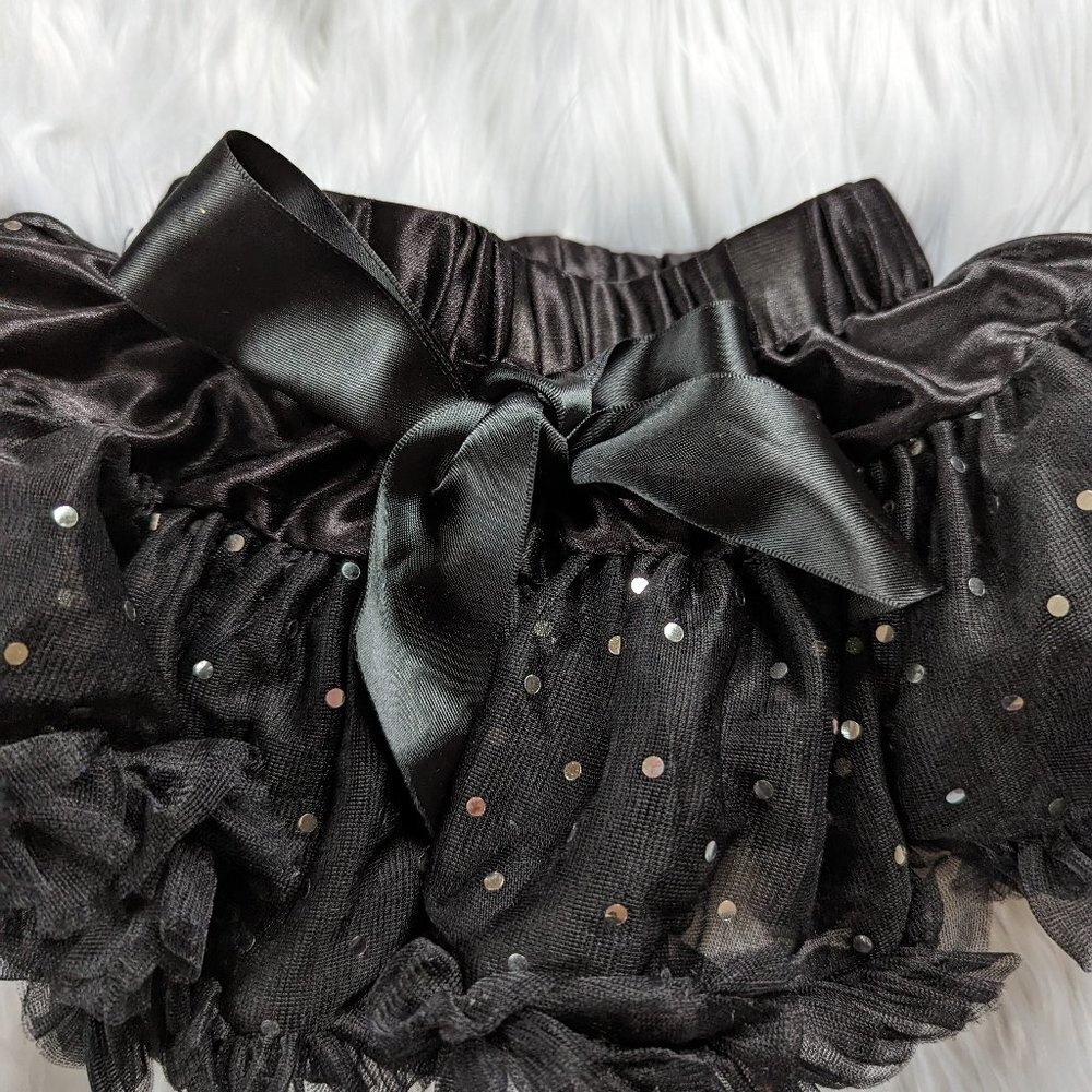 Baby Girl Black Sparkly Tutu Skirt 12-18M - Picture 2 of 8